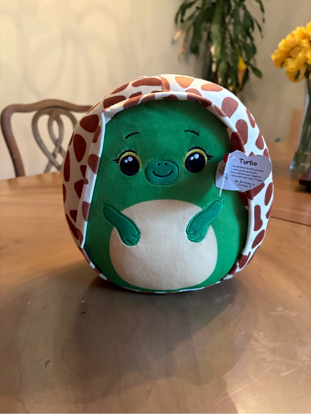 Ty Green and Cream Giraffe Shell Plush Stuffed Animal